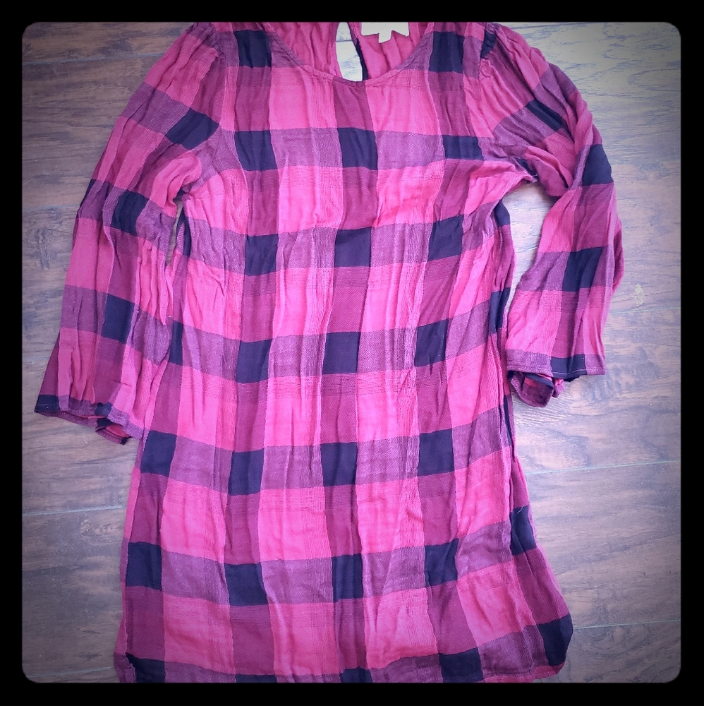 💚Cloth & Stone long sleeve plaid dress